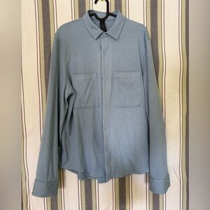 Men's Blue Button-Up Overshirt